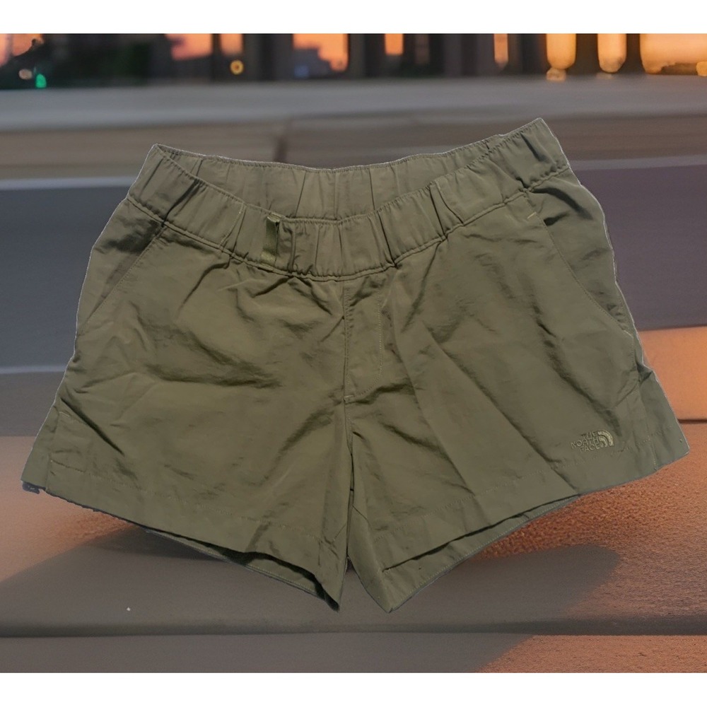 The North Face Class V Hike Shorts Womens Small Green Quick Dry Elastic Waist S